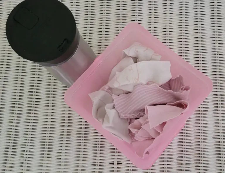 Basket filled with homemade reusable wipes