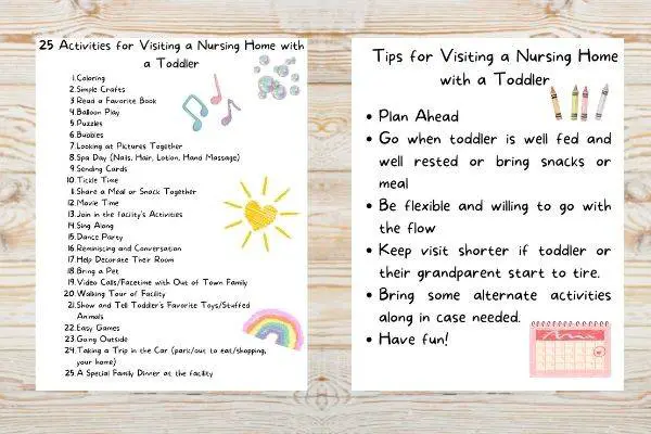 25 Activities for Visiting a Nursing Home with Toddlers free PDF