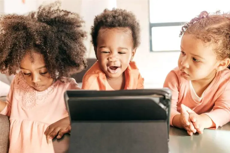 3 Toddlers watching tablet